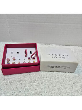Women's Avon Breast Cancer Awareness Earring Pack One Size Pink Gold